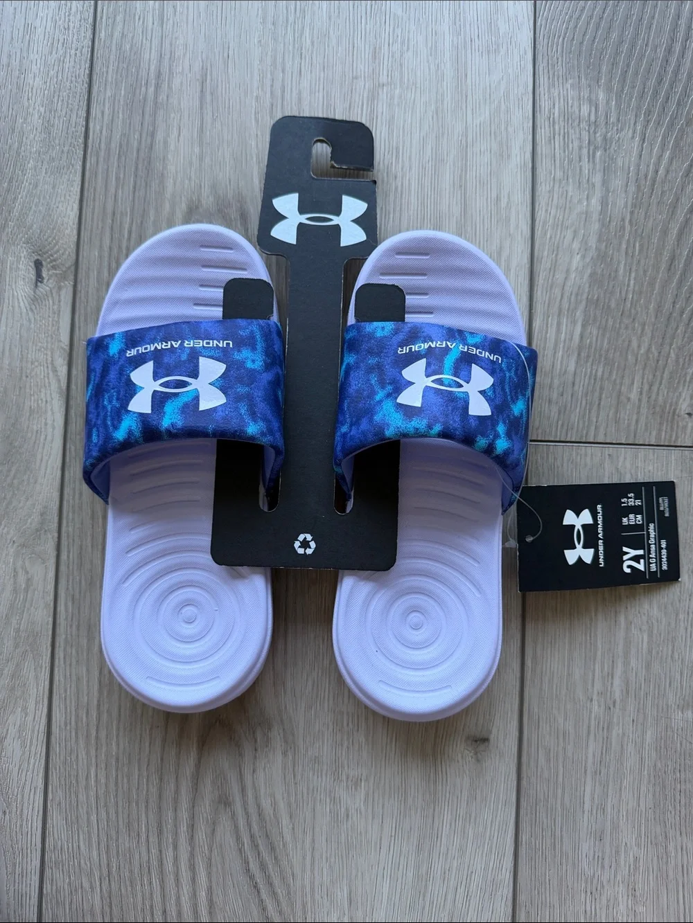 Under Armour Ansa Graphic Slides NWT Girls 2Y Beach Travel Cruise Play Summer